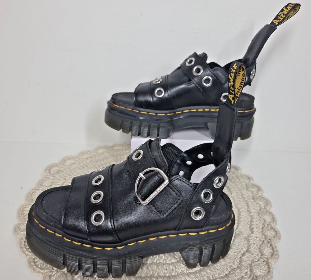 Dr. Martens Ricki Hardware Nappa Lux Leather Platform Sandals Womens US Size 5 * - Picture 3 of 14